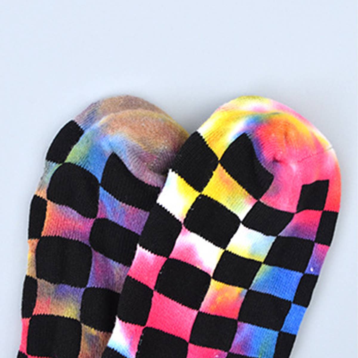 FASHION TIE-DYED CHECKERED SOCKS_CWMS0265