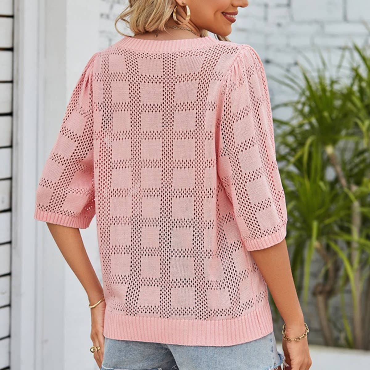 Hollow sun protection knitted sweater cover