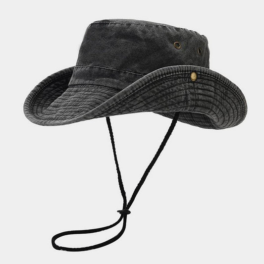 Washed Cotton Wide Brim Cowboy Sun Hat_CWAH3828