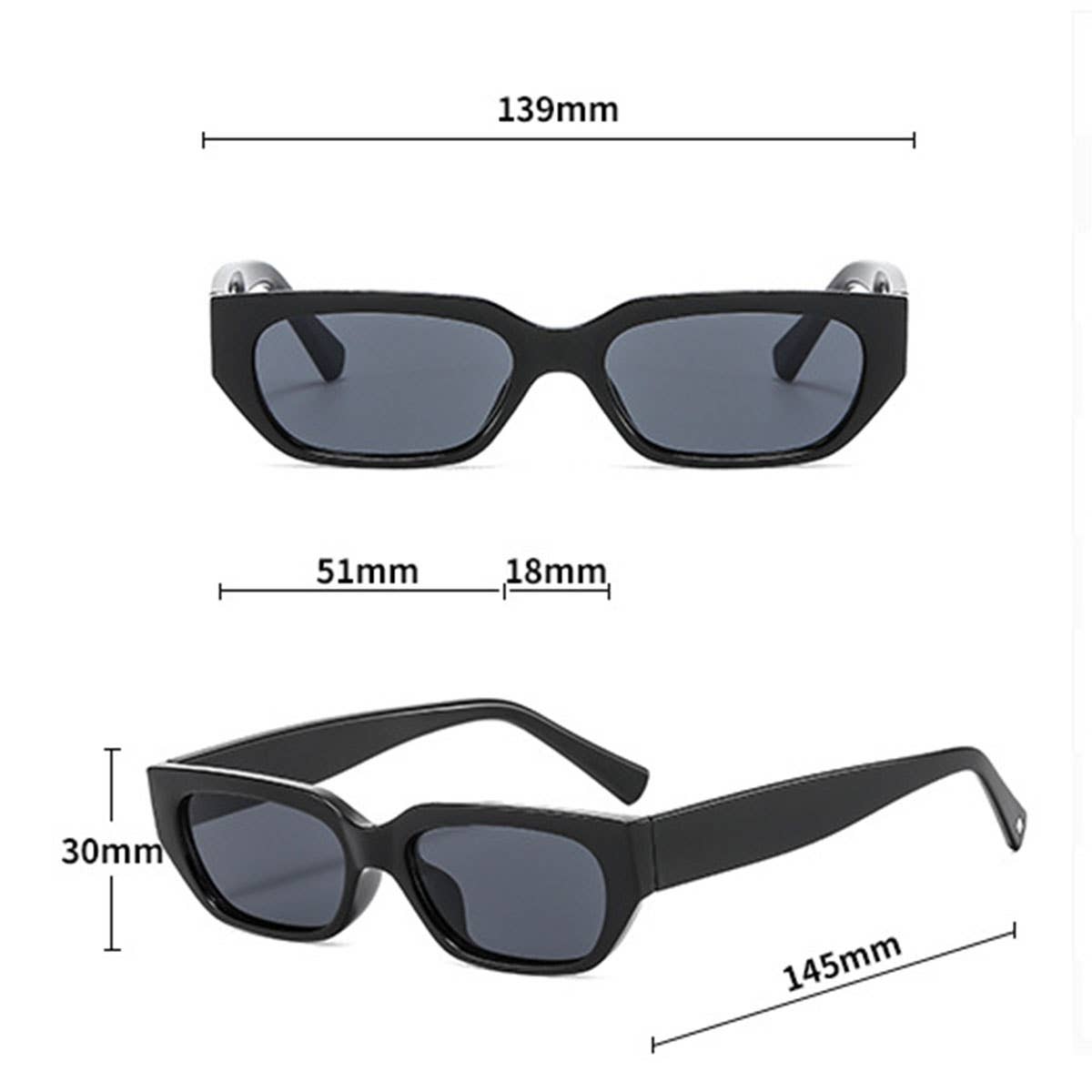 Retro Cat Eye PC Frame Sunglasses Unisex_CWASG1161