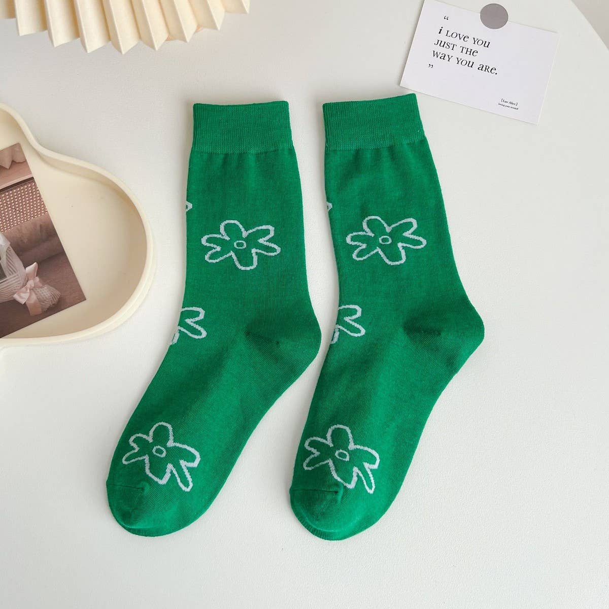 NEW COTTON ALL-MATCH EMBROIDERED LOVE HEART SOCKS