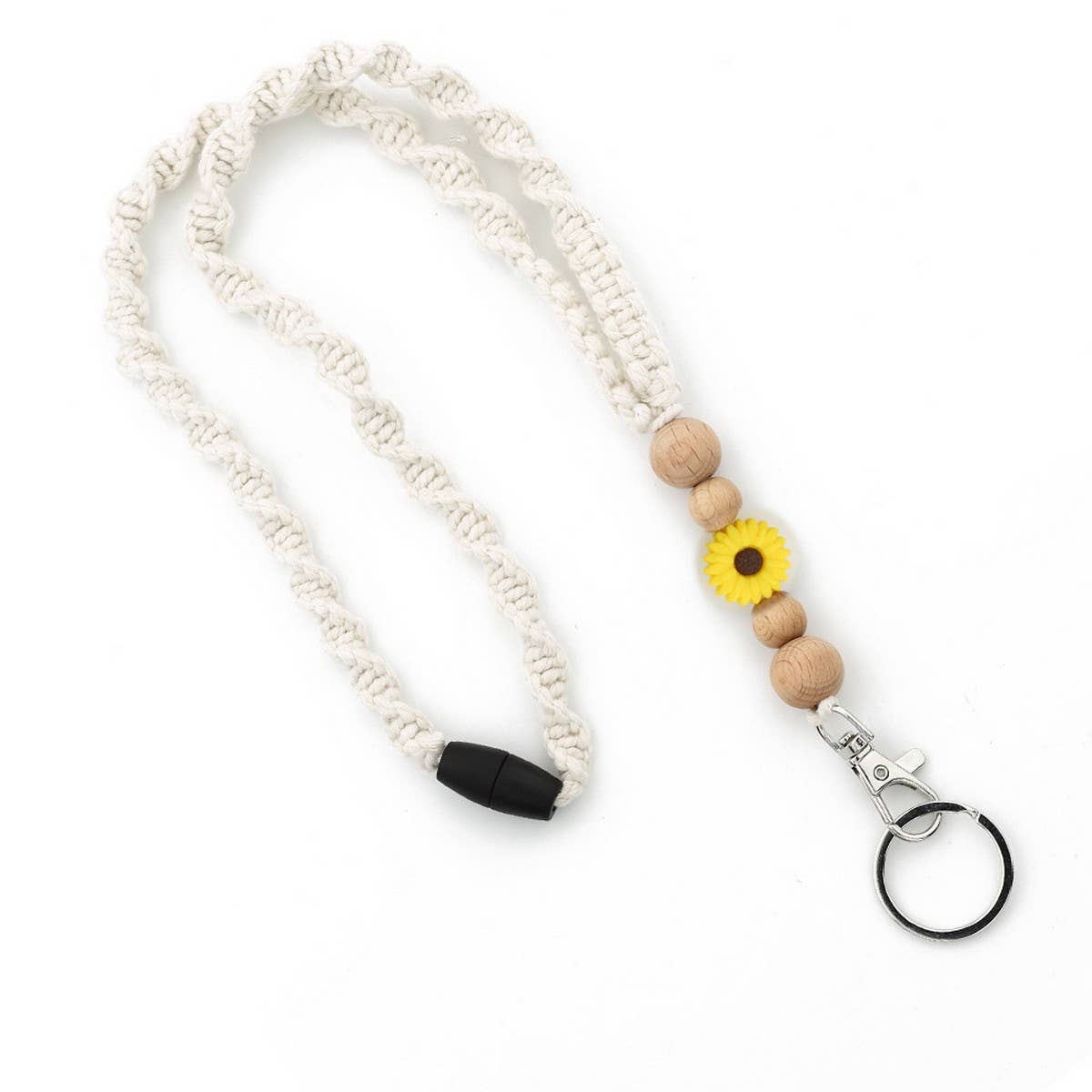 Soft Woven Crossbody Strap with Daisy Pendant_CWAB5070