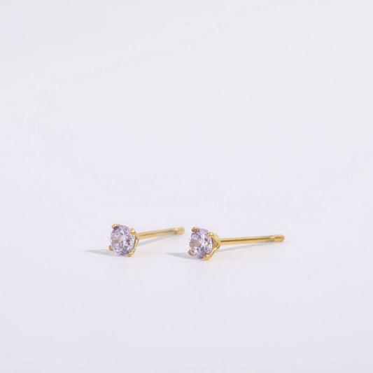 December Birthstone Stud Earrings 18K Zircon