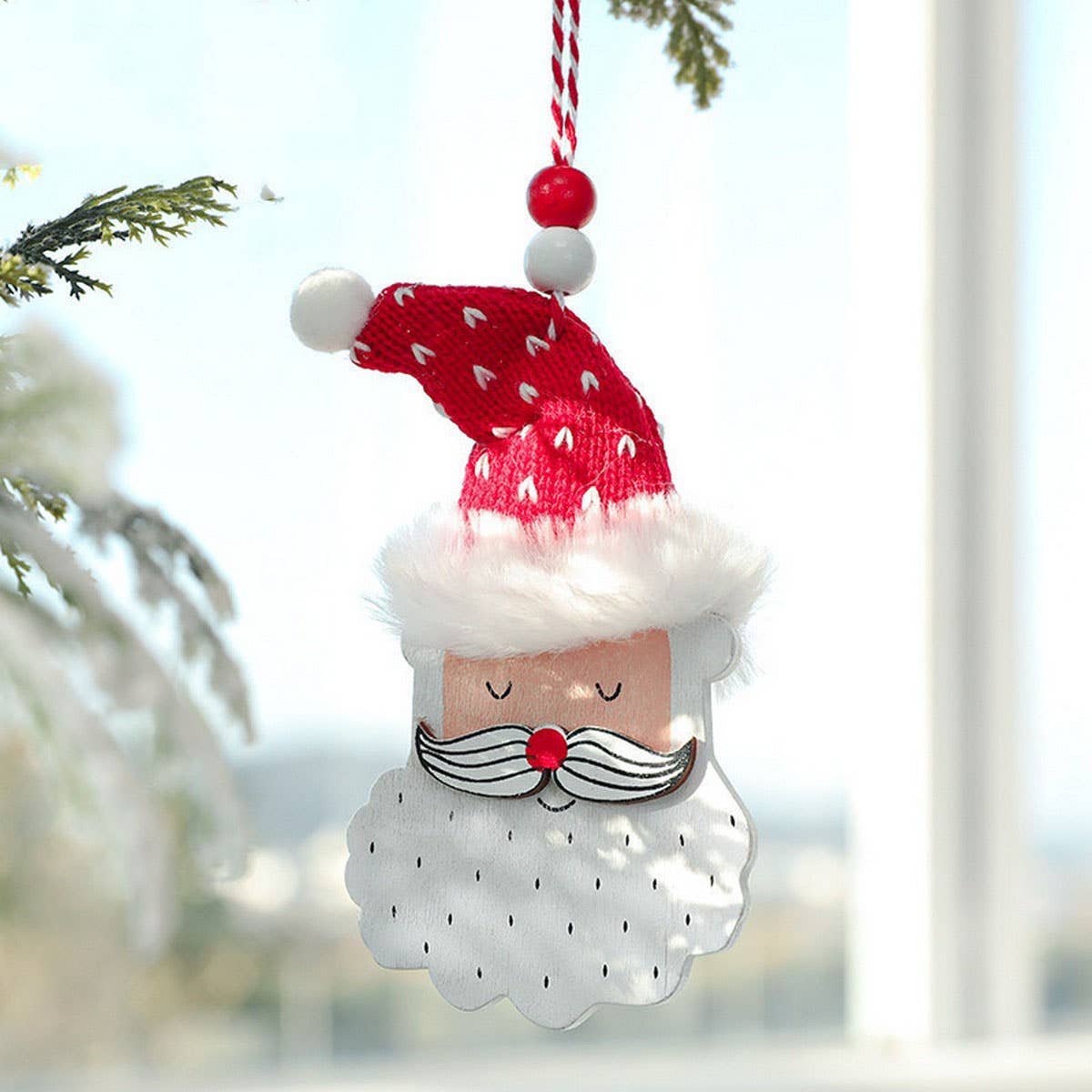 Red Plush Stocking Glove Christmas Tree Ornament_CWMM9764