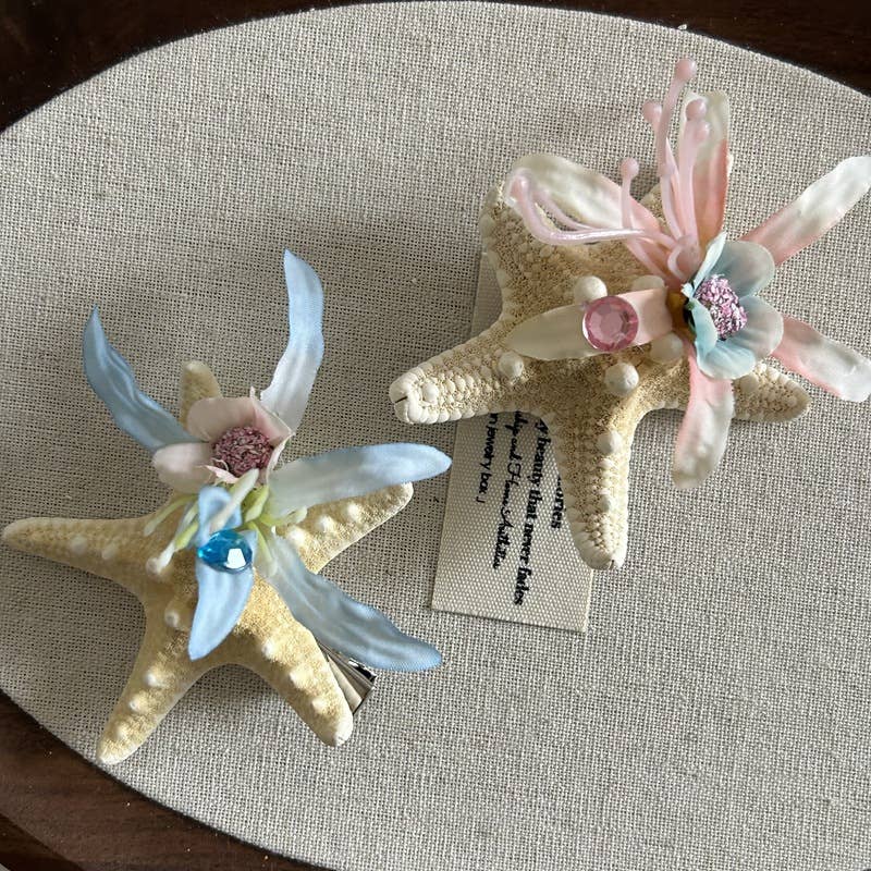 Shell starfish grabber beach hair accessory