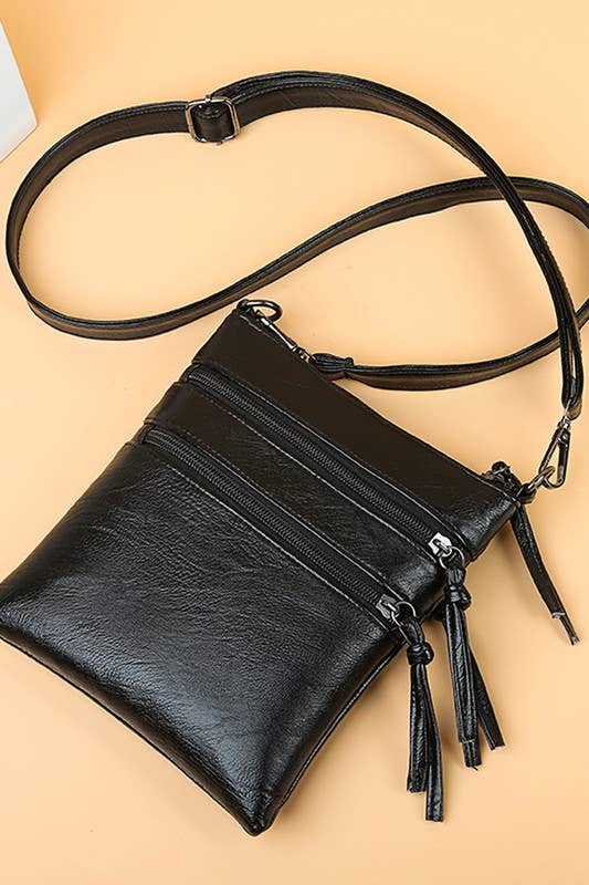SOFT LEATHER VERTICAL ZIPPER SHOULDER BAG_CUAB0033