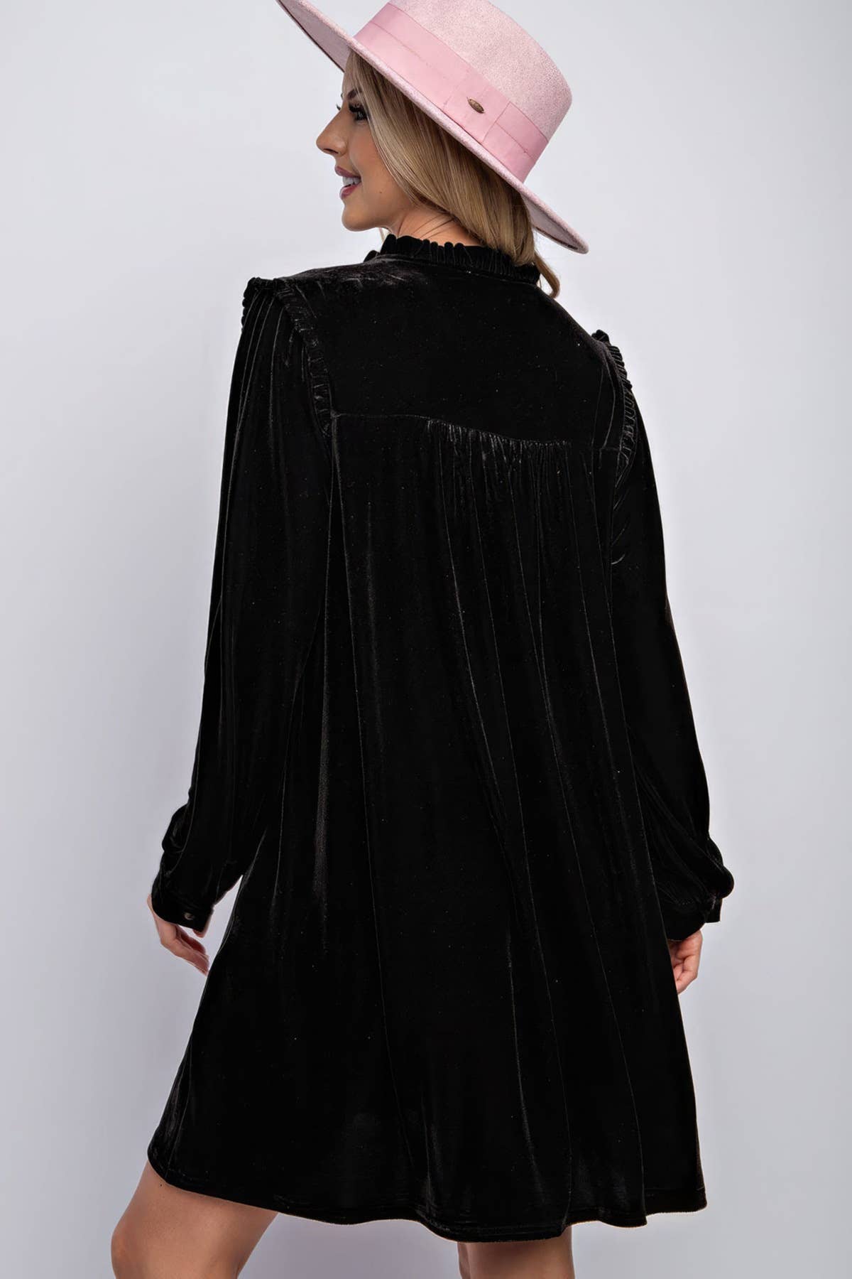 SOLID COLOR STRAIGHT VELVET CASUAL SIMPLE DRESS