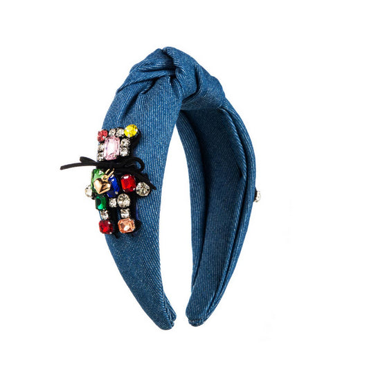 VINTAGE FABRIC RHINESTONE COLOR MATCHING HEADBAND