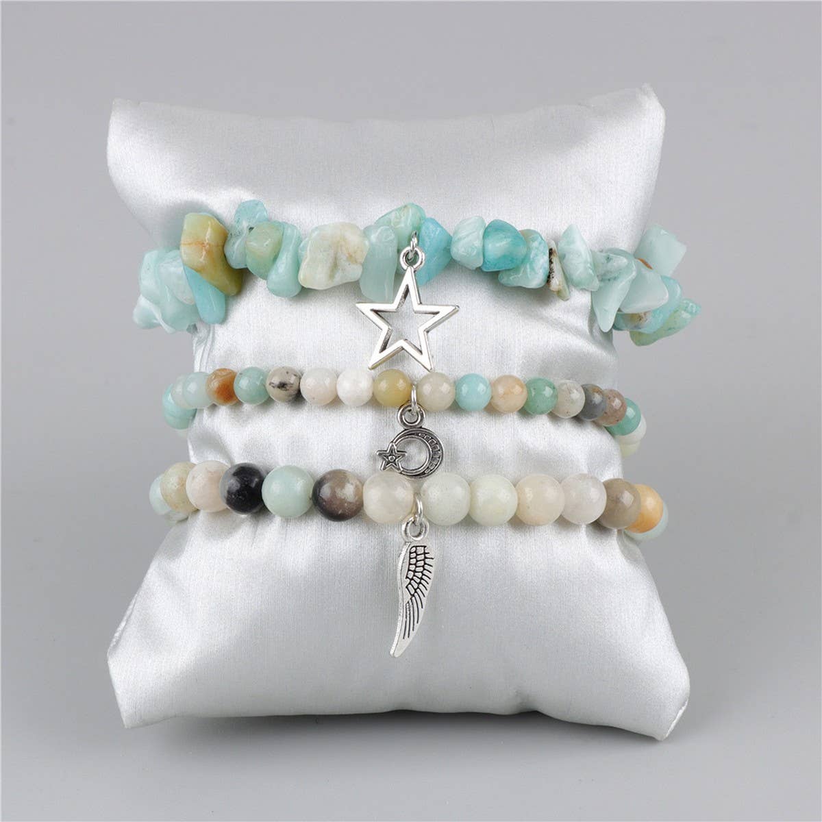 CWAJE4223_NATURAL STONE SIMPLE STAR LEAF PENDANT BRACELET