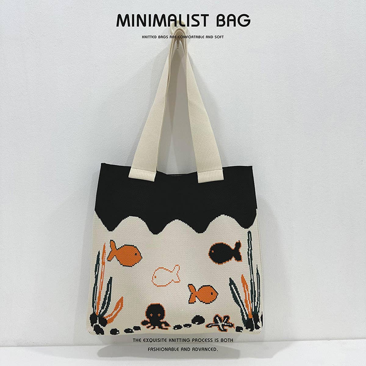 WOMEN CASUAL OCEAN OCTOPUS CARTOON HANDBAG_CWAB1534