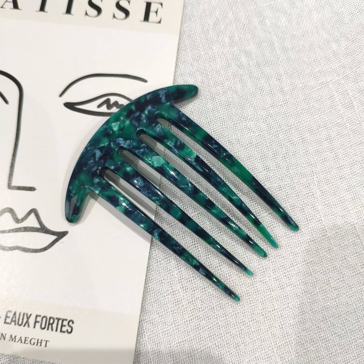 4.0 THICK PLATE FIVE-TOOTH COMB ACETATE HAIRPIN_CWAHA4231