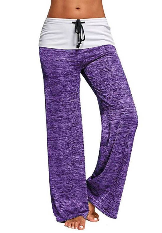 YOGA QUICK-DRYING COLOR CONTRAST LACE-UP PANTS