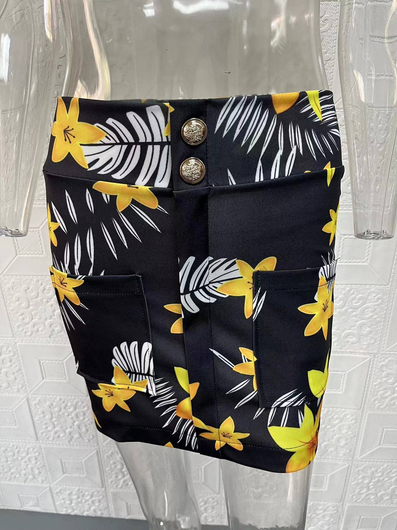 Fashionable printed puffed-sleeve suit jacket