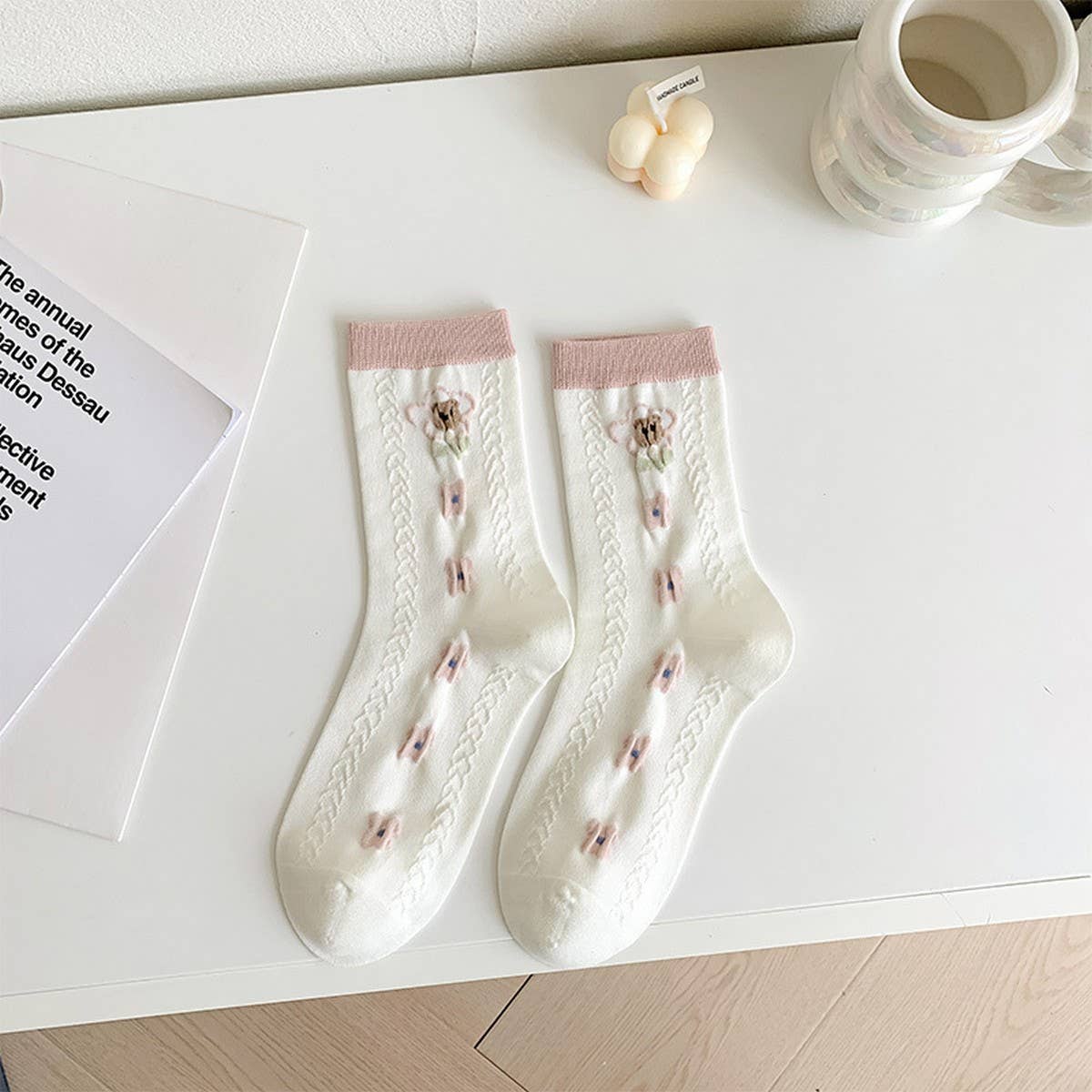 CUTE CARTOON PATTERN PURE COTTON MID-CALF SOCKS