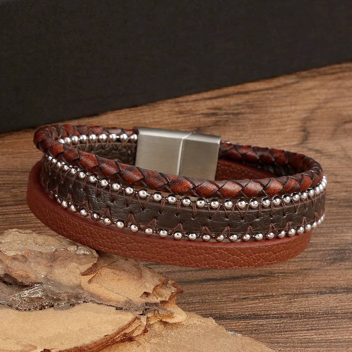 NEW BRAIDED STAINLESS STEEL CHAIN BRACELET