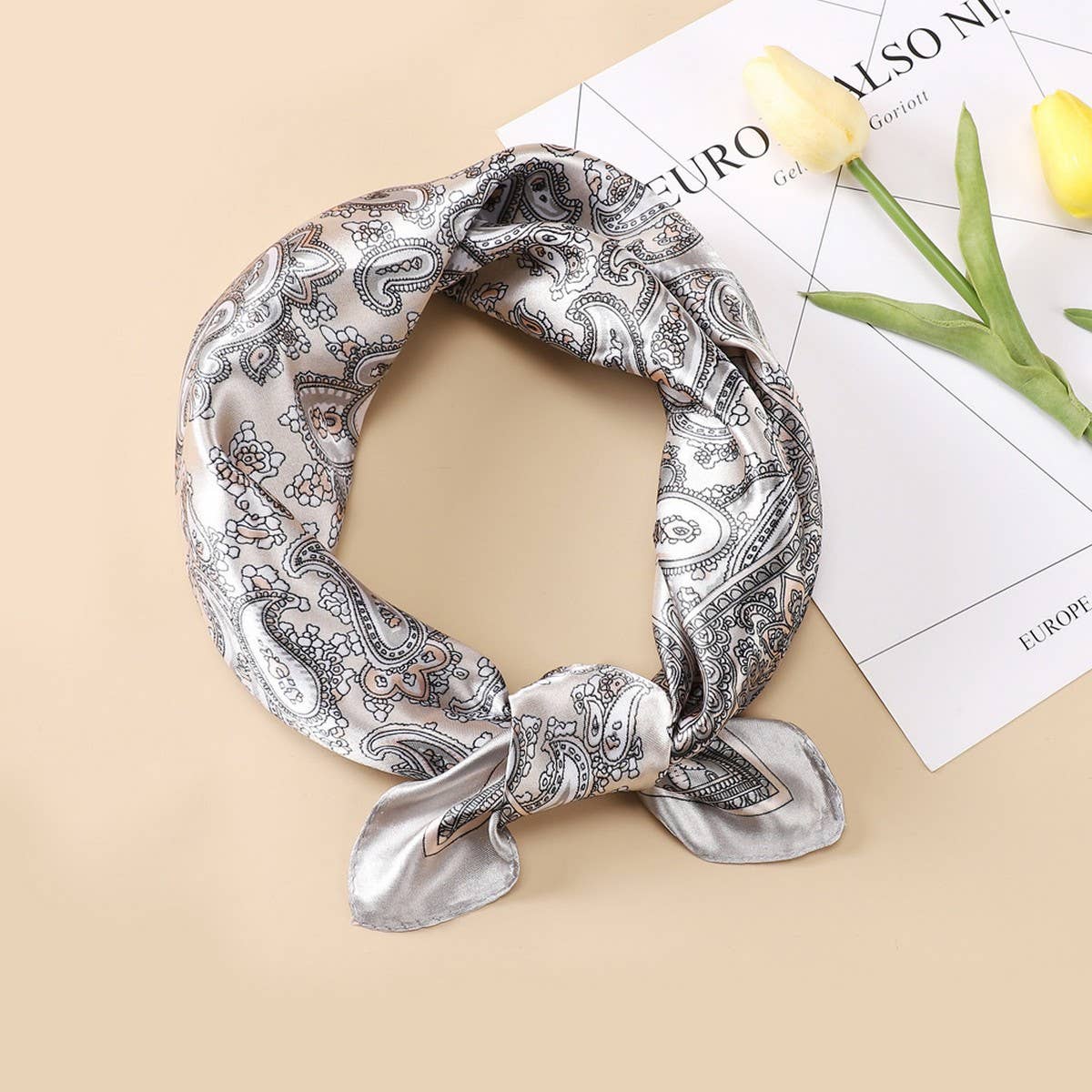 NEW RETRO SUN PROTECTION SILK SCARF HEADBAND