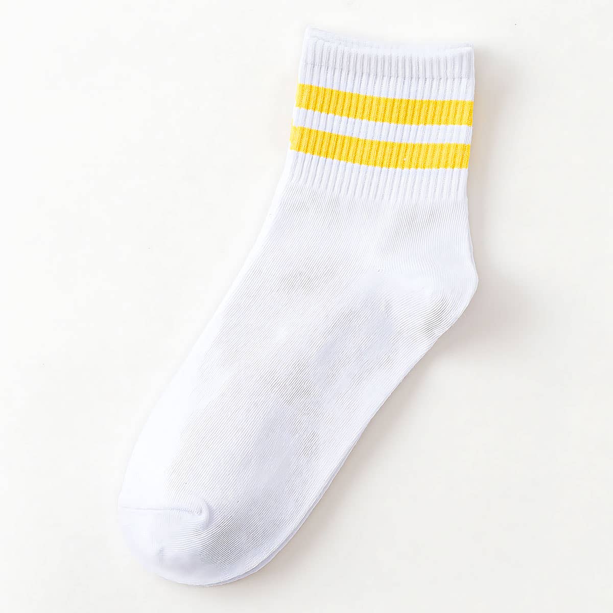 2-Stripe Cotton Mid Socks for Women, Wholesale_CWMS070