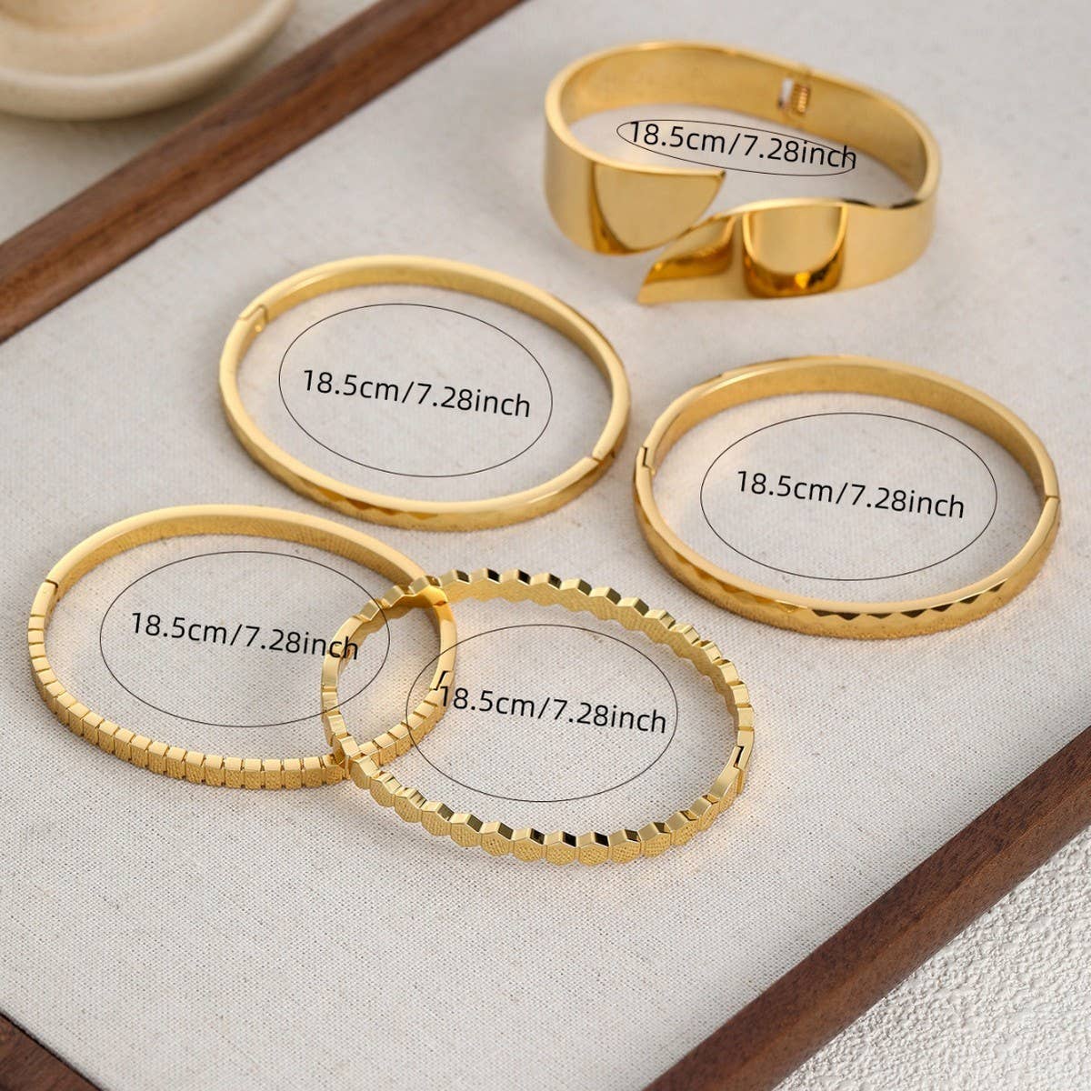 18K GOLD PLATED DIAMOND BRACELET GOLD RETROSTACKING_CWMM3724