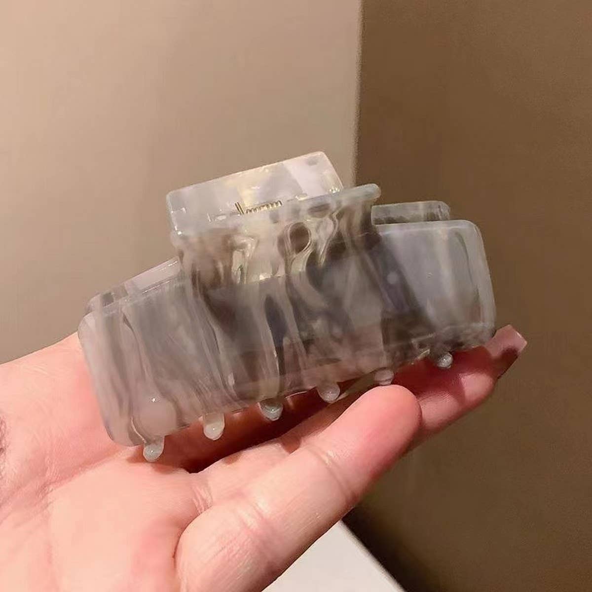 Ink-Style Acetate Hair Claw, Summer Square Clip