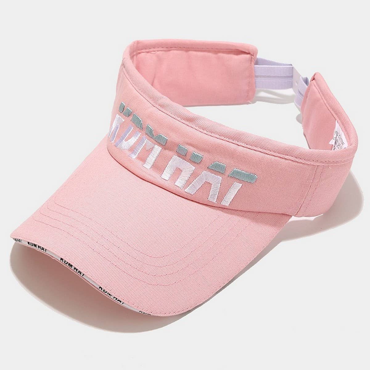 Extended Brim Sun Visor Hat with Letter Embroidery_CWAH3315
