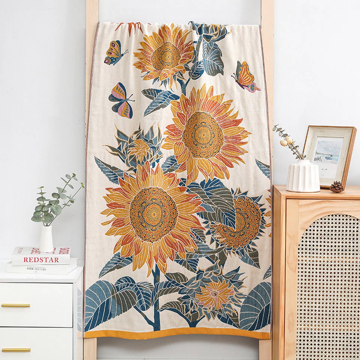 HOUSEHOLD QUICK-DRYING SUNFLOWER BATH TOWEL