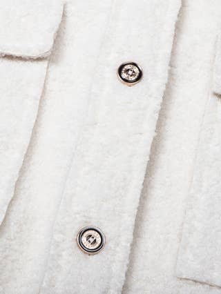 Lambskin warm long-sleeved loose button coat