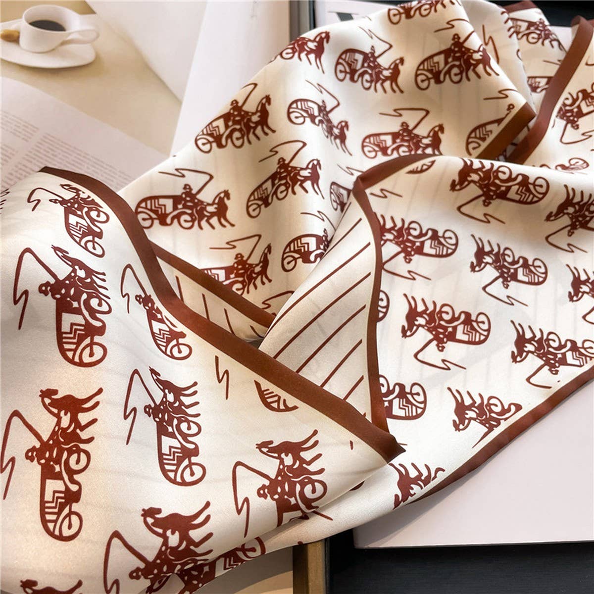 Skinny Silk Scarf for Hair, Neck or Bag Wrap_CWASC1512🎗️