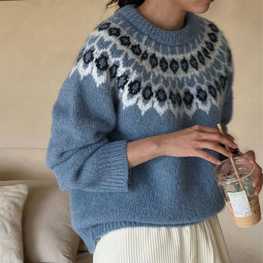 FAIR ISLE ETHNIC STYLE CASUAL FASHION SWEATER