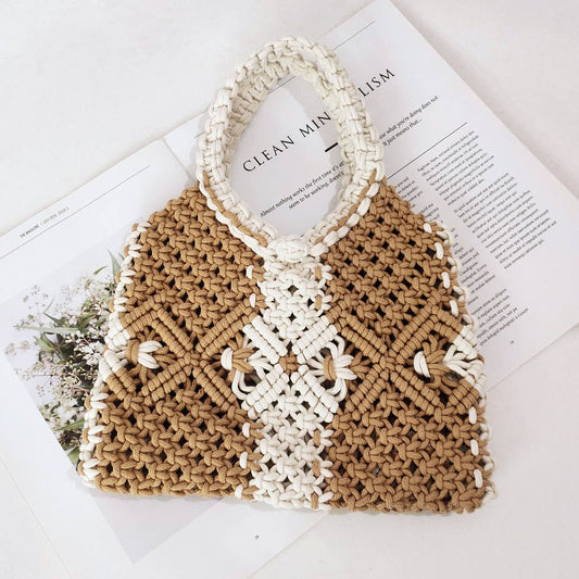 CUTE HOLLOW MESH HANDHELD WOVEN BAG_CWAB1976