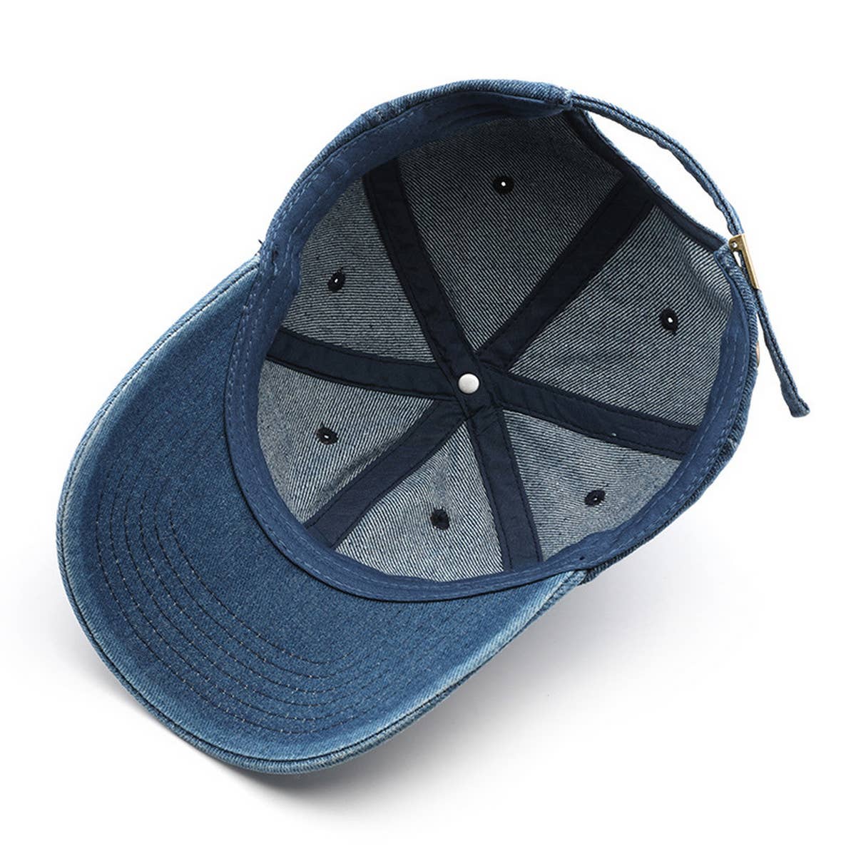 CWAH3213_VINTAGE DENIM LETTER EMBROIDERY BASEBALL CAP