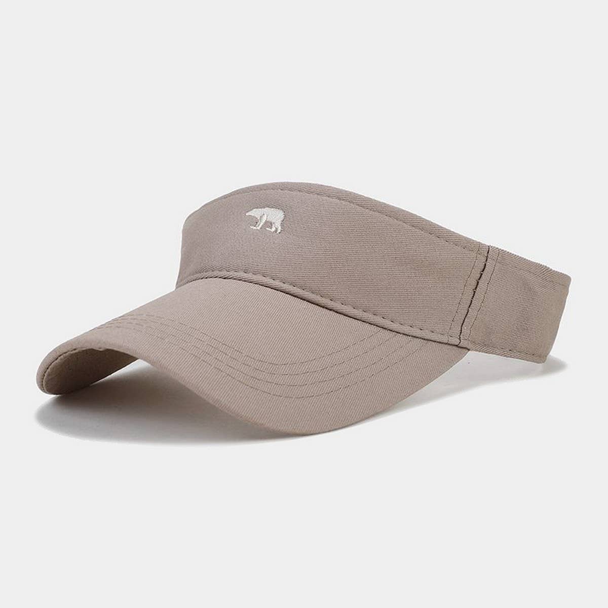 Summer Bear Embroidered Breathable Visor Cap_CWAH3308