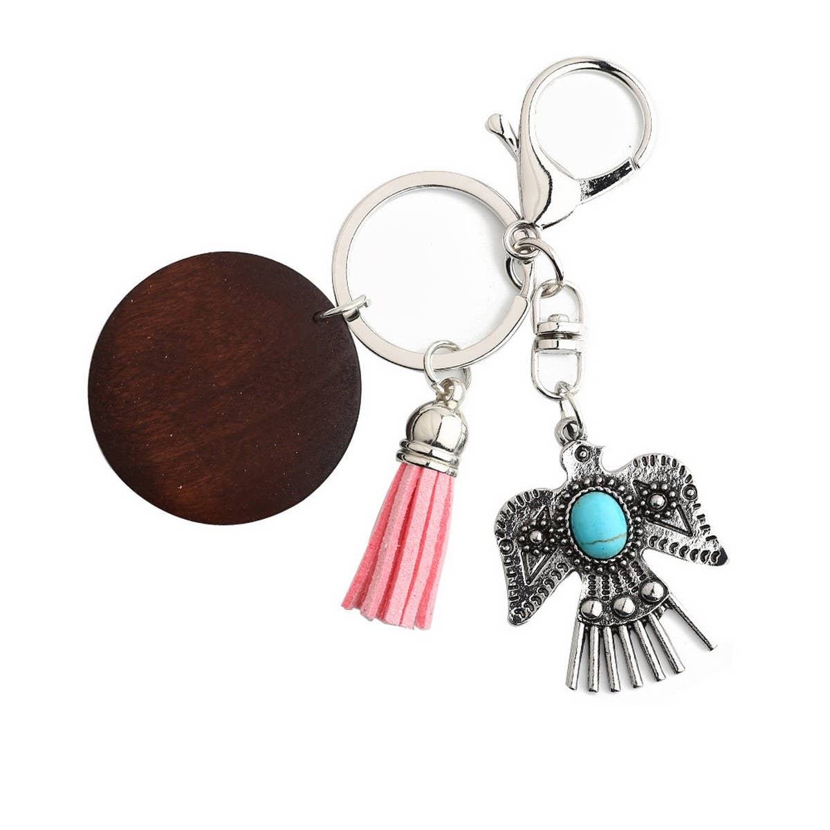 Boho Western Eagle Keychain with Alloy Pendant_CWAB5086
