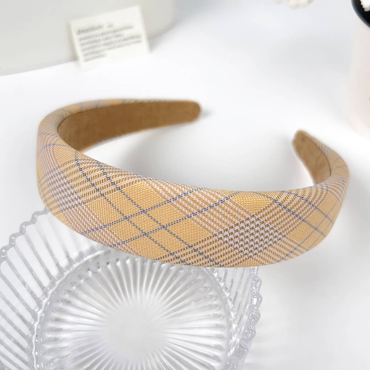 fresh checkered versatile and simple hair band