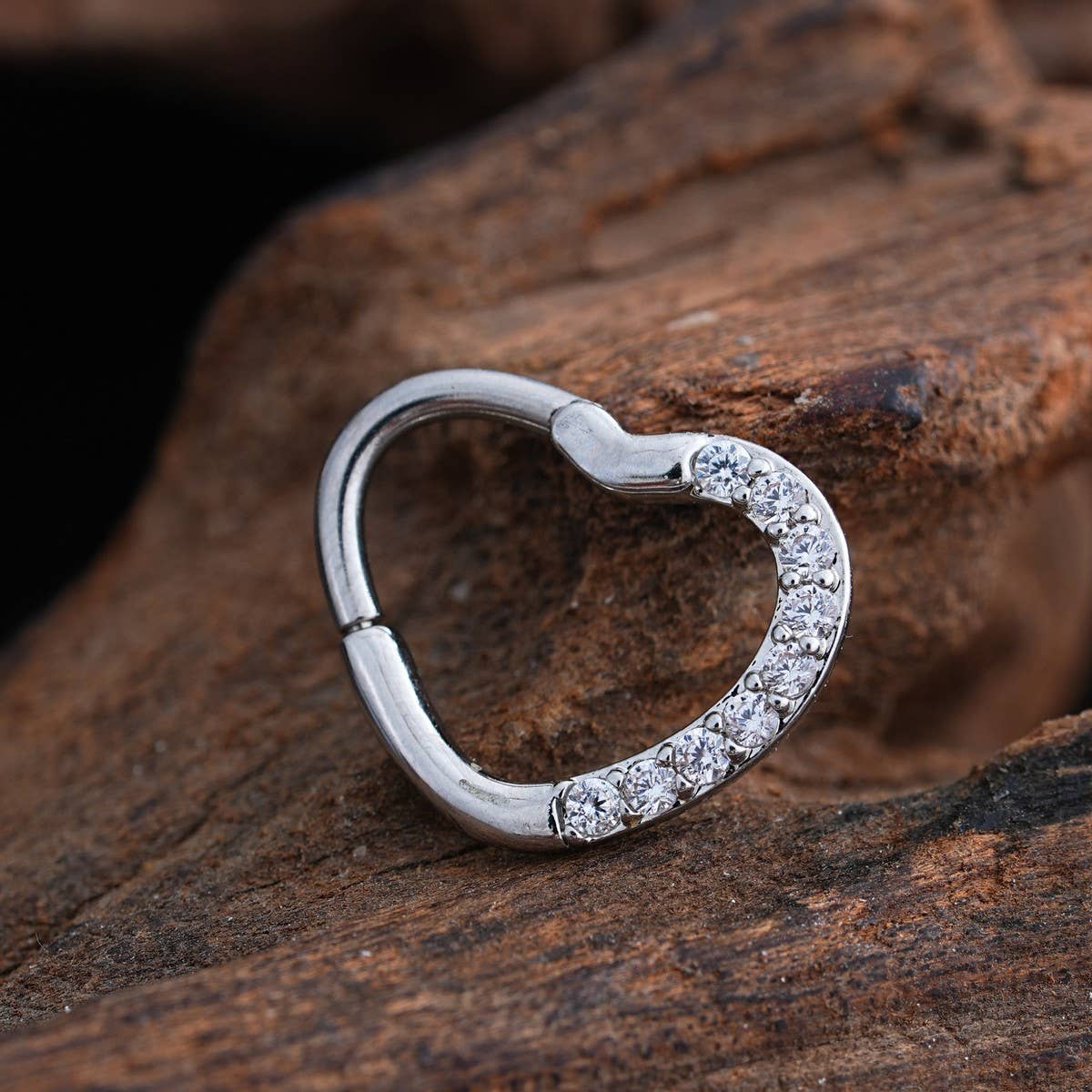 Teardrop Zirconia Hinged Nose Ring Square Shape