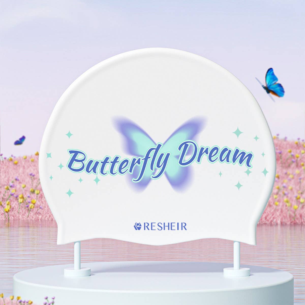 Women's Silicone Swim Cap, Long Hair, Ear Cover