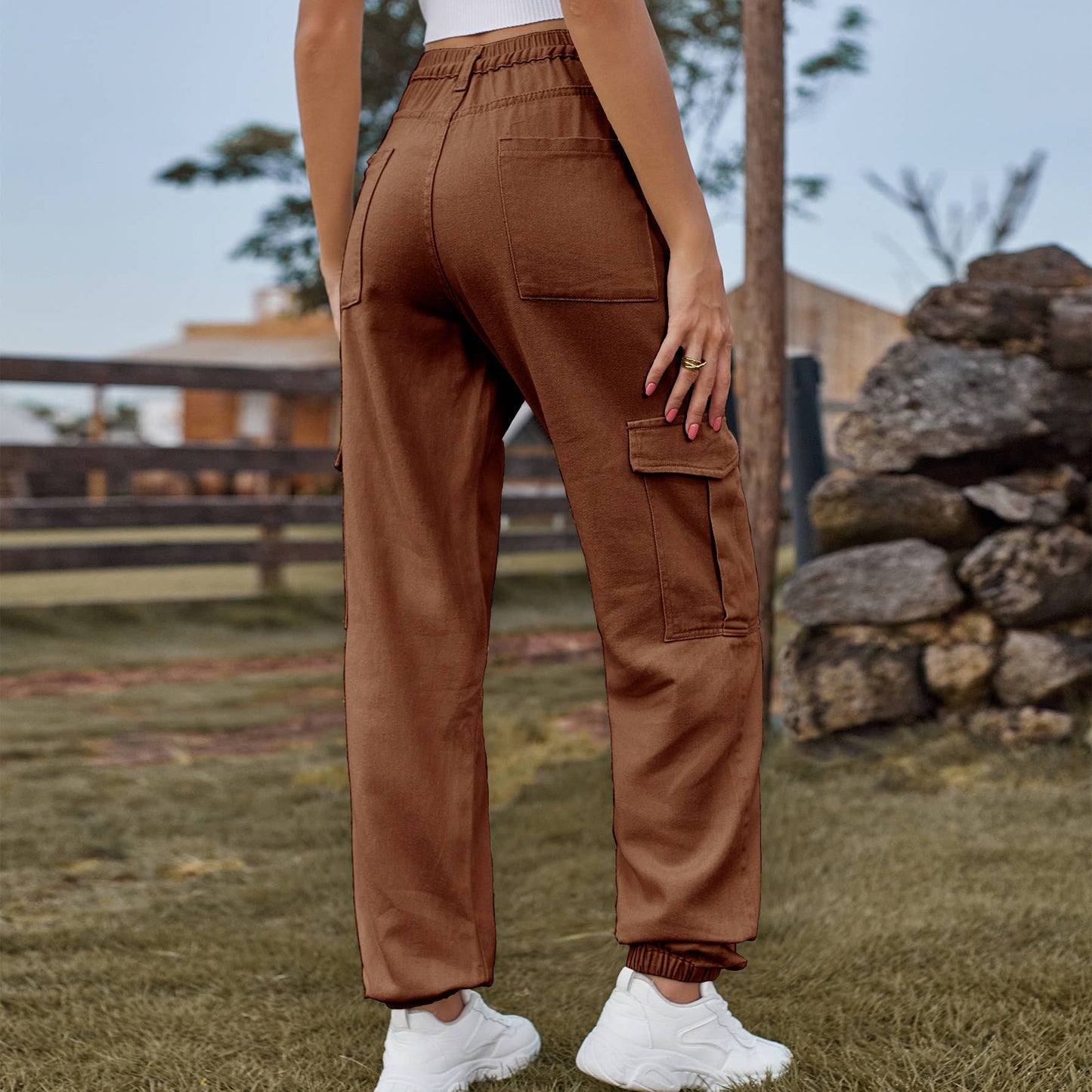 SEMI-ELASTIC PERSONALITY ALL-IN-ONE CARGO PANTS