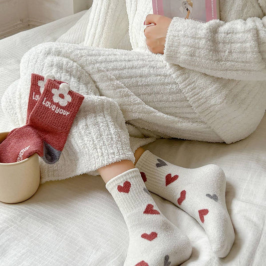 HOME WARM FAUX MINK PLUSH MIDDLE SOCKS