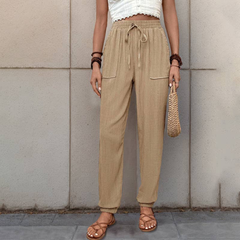 Texture sense casual long small foot pants