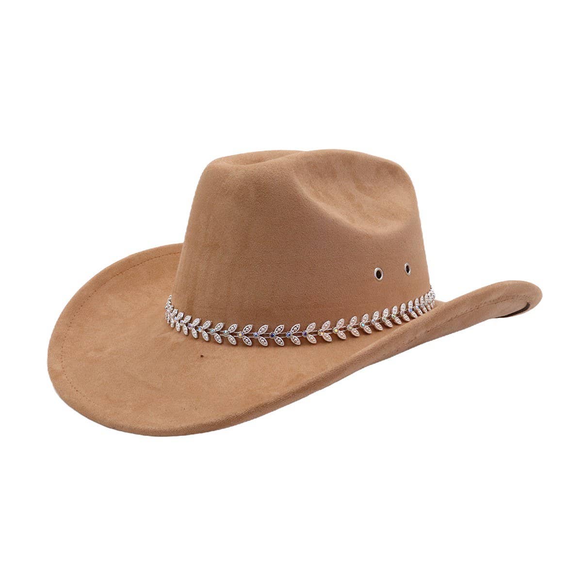 Unisex Soft Suede Western Cowboy Fedora Hat_CWAH04365