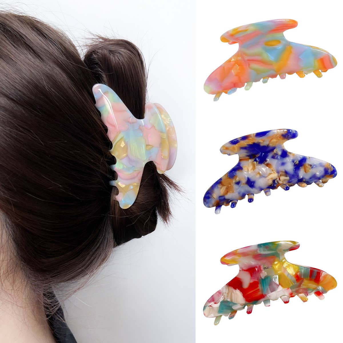 Colored dopamine acetate plate gripper hair clips