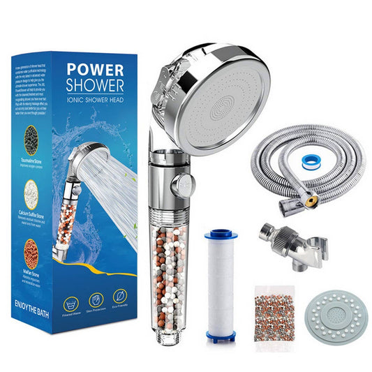 THREE-SPEED WATER FILTER SHOWER HEAD WITH BOOSTER