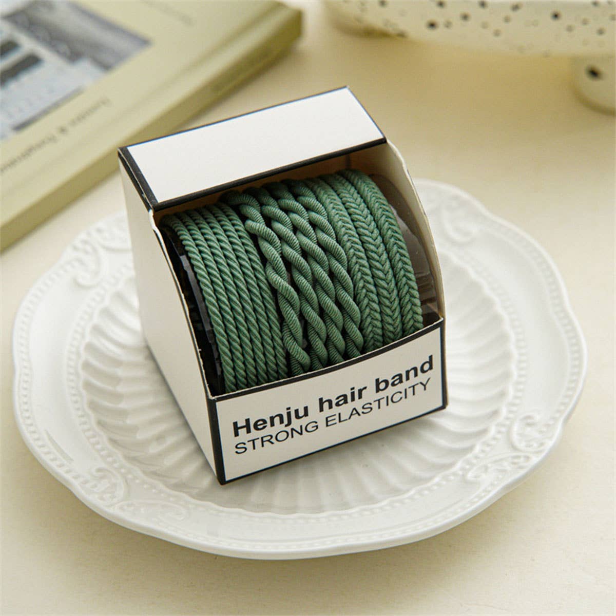 10PCS BRAIDED CORD SUPER STRETCHY ELASTIC HAIR TIE_CWAHA0331