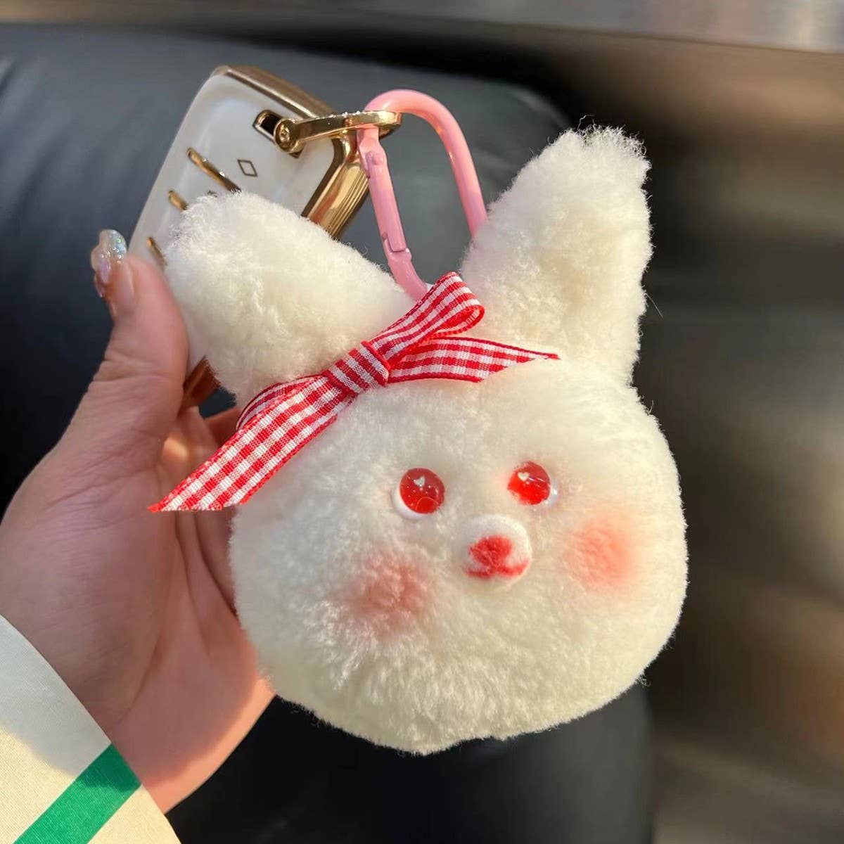 CUTE WOOL BUNNY CAR KEYCHAIN PENDANT ACCESSORIES