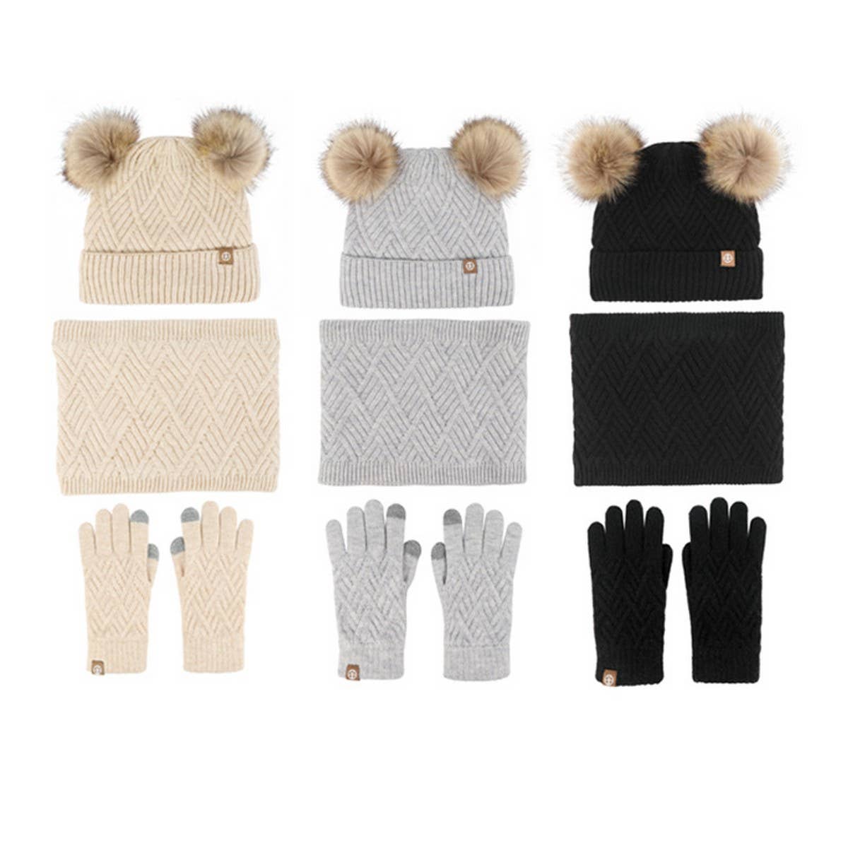 CHILDREN'S WOOL WARM KNITTED THREE-PIECE SUIT