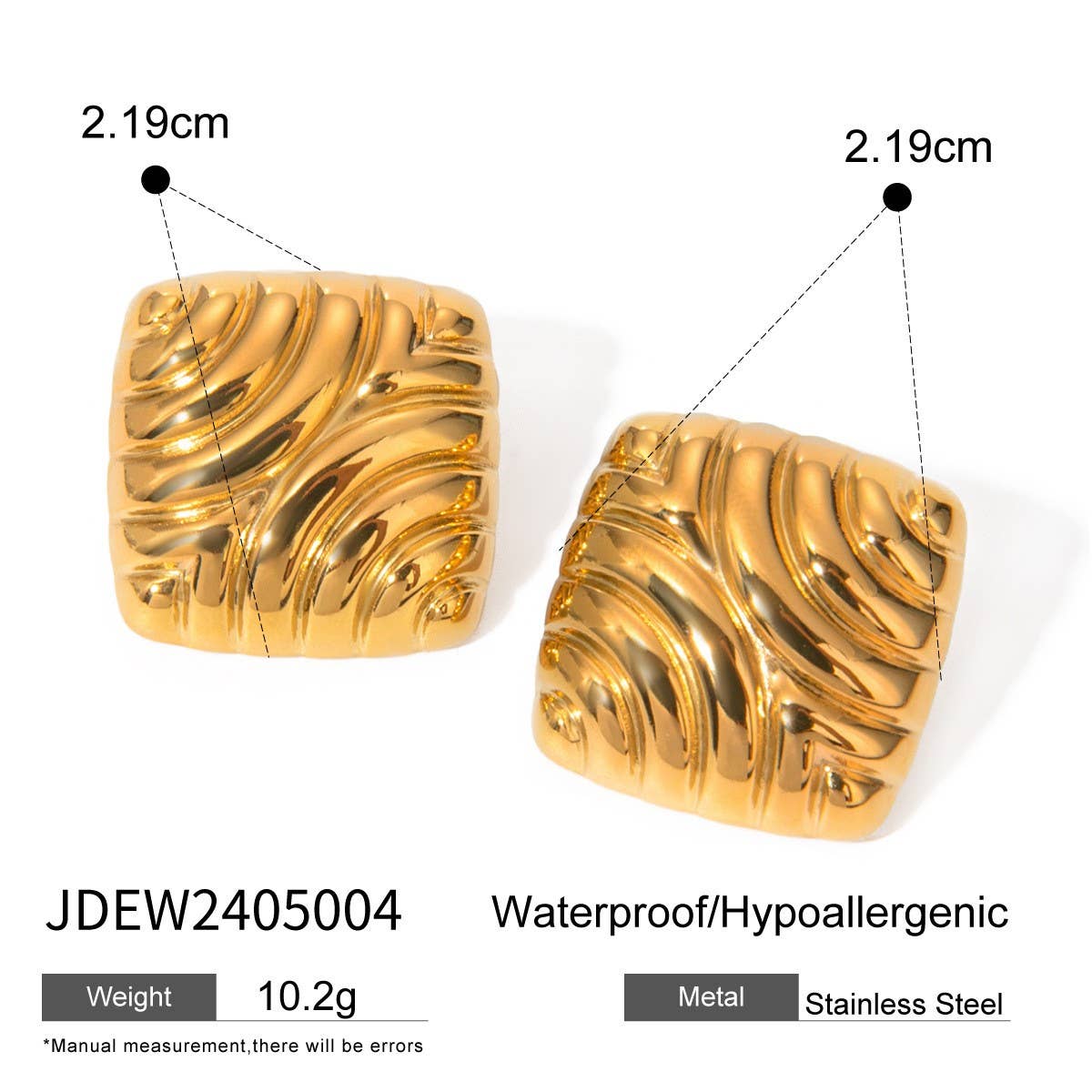 LIGHT LUXURY HORIZONTAL STRIPED ROUND EARRINGS