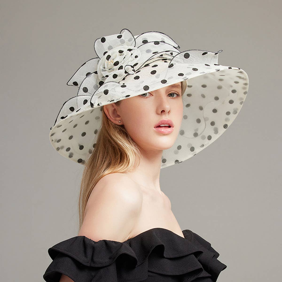 WOMEN MESH WAVY EDGE BEACH SUN HAT_CWAH1209