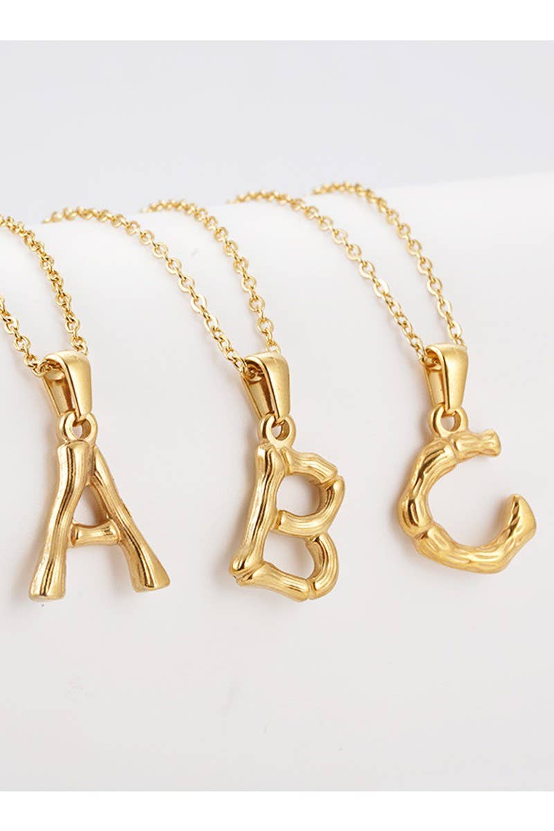 FASHION TEXTURE ALPHABET INITIAL NECKLACE_CWAJE223