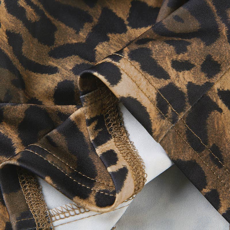 LEOPARD PRINT ZIPPER HOODIE PATCHWORK CARDIGAN