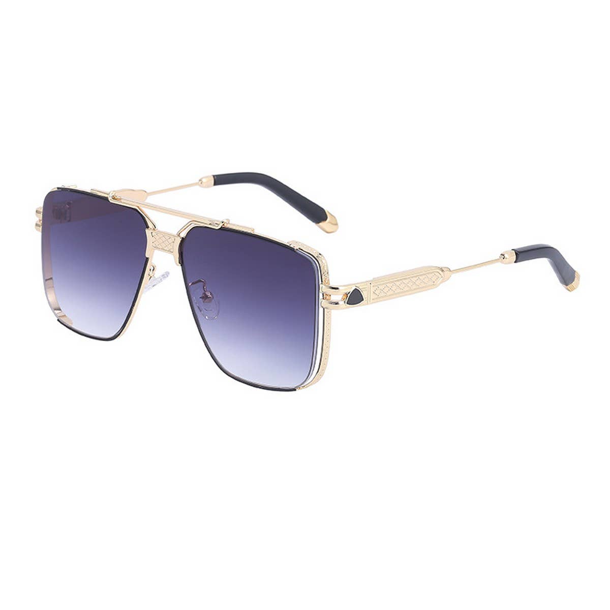 STEAMPUNK SQUARE FRAME CUT EDGE SUNGLASSES_CWASG0646