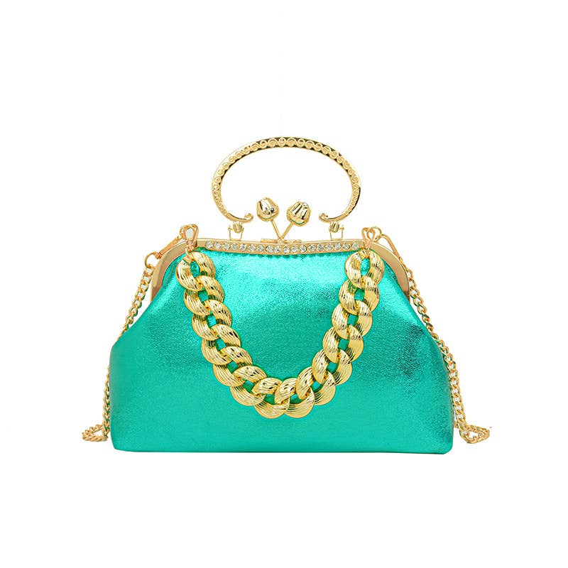 Fashionable candy-colored thick chain handbag